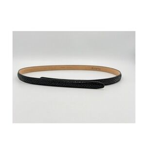Tanner Belt Womens S Black Italian Leather Skinny Hook Loop 317ST90